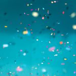 Confetti with a blue background
