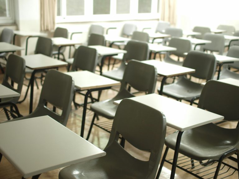 Rows of chairs in a classroom
