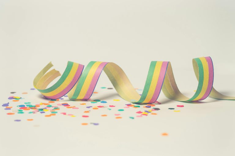 A colourful paper ribbon